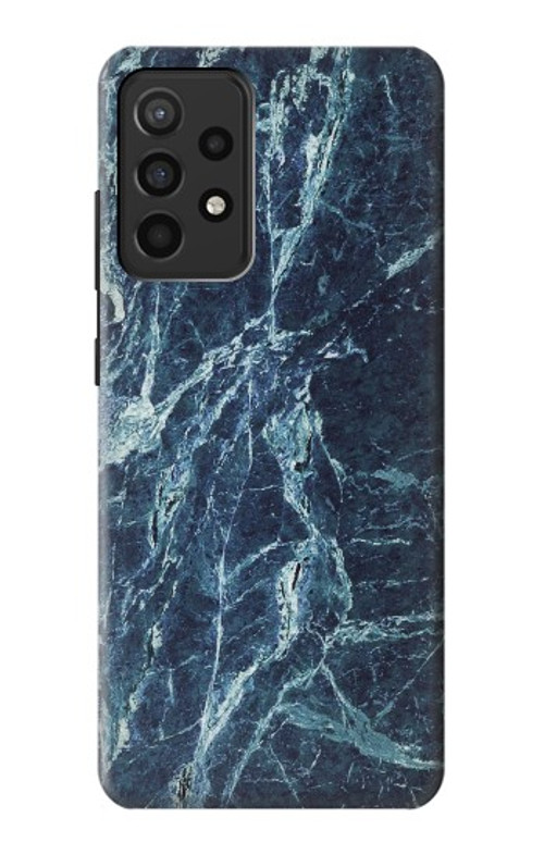 W2799 Light Blue Marble Stone Graphic Printed Case Cover Custodia e Flip Case per Samsung Galaxy A52, Galaxy A52 5G