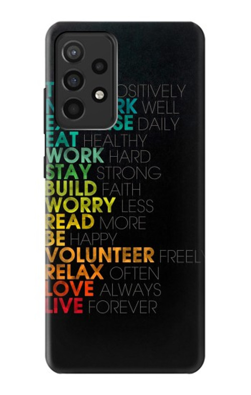 W3523 Think Positive Words Quotes Case Cover Custodia e Flip Case per Samsung Galaxy A52, Galaxy A52 5G