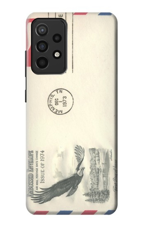 W3551 Vintage Airmail Envelope Art Case Cover Custodia e Flip Case per Samsung Galaxy A52, Galaxy A52 5G
