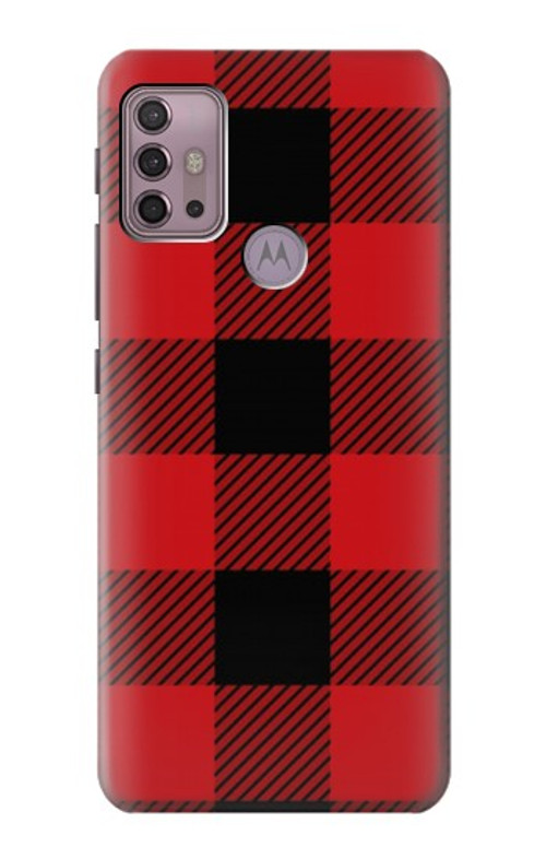 W2931 Red Buffalo Check Pattern Case Cover Custodia e Flip Case per Motorola Moto G30, G20, G10
