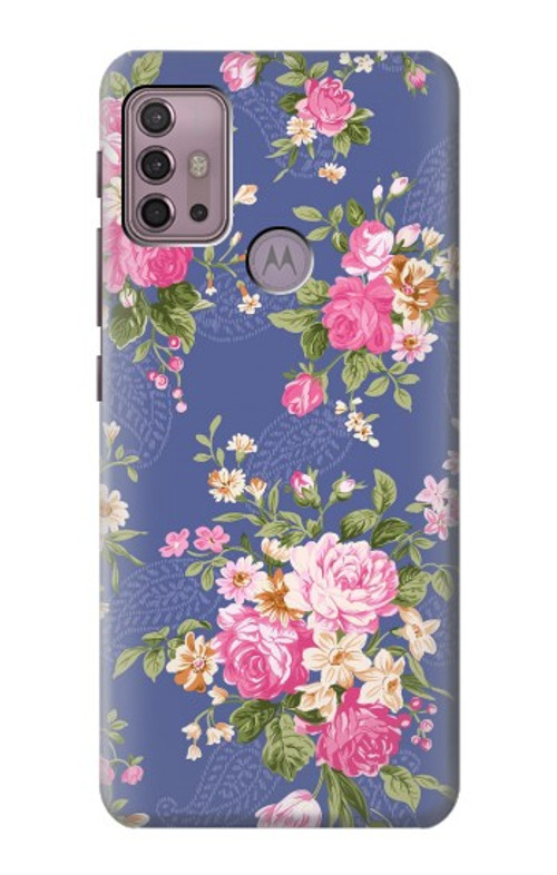 W3265 Vintage Flower Pattern Case Cover Custodia e Flip Case per Motorola Moto G30, G20, G10