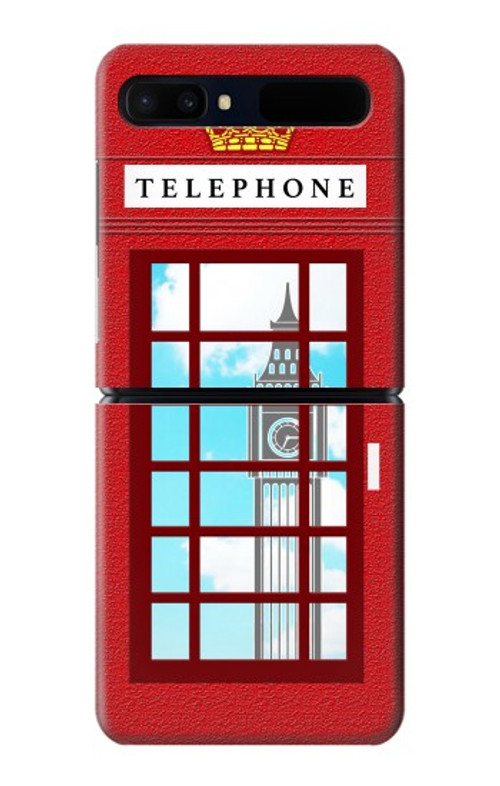 W2059 England British Telephone Box Minimalist Case Cover Custodia e Flip Case per Samsung Galaxy Z Flip 5G