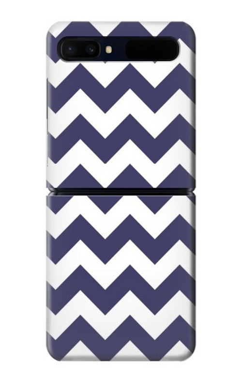 W2345 Navy Blue Shavron Zig Zag Pattern Case Cover Custodia e Flip Case per Samsung Galaxy Z Flip 5G