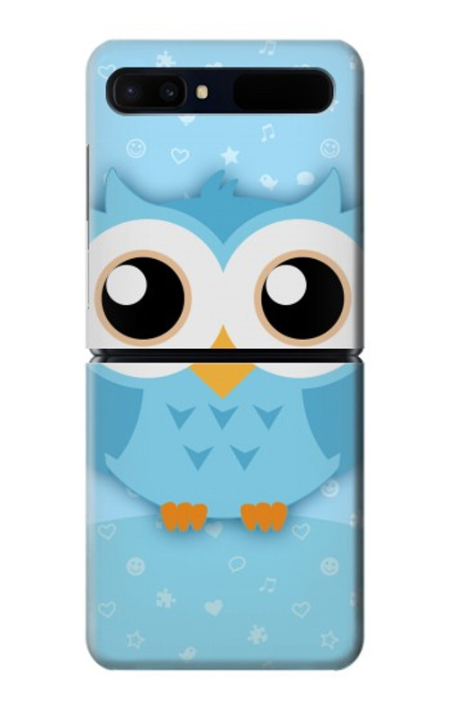 W3029 Cute Blue Owl Case Cover Custodia e Flip Case per Samsung Galaxy Z Flip 5G