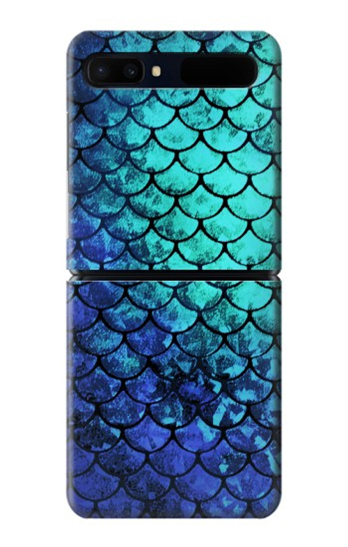 W3047 Green Mermaid Fish Scale Case Cover Custodia e Flip Case per Samsung Galaxy Z Flip 5G