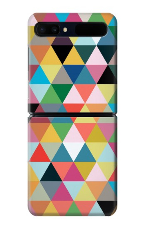 W3049 Triangles Vibrant Colors Case Cover Custodia e Flip Case per Samsung Galaxy Z Flip 5G