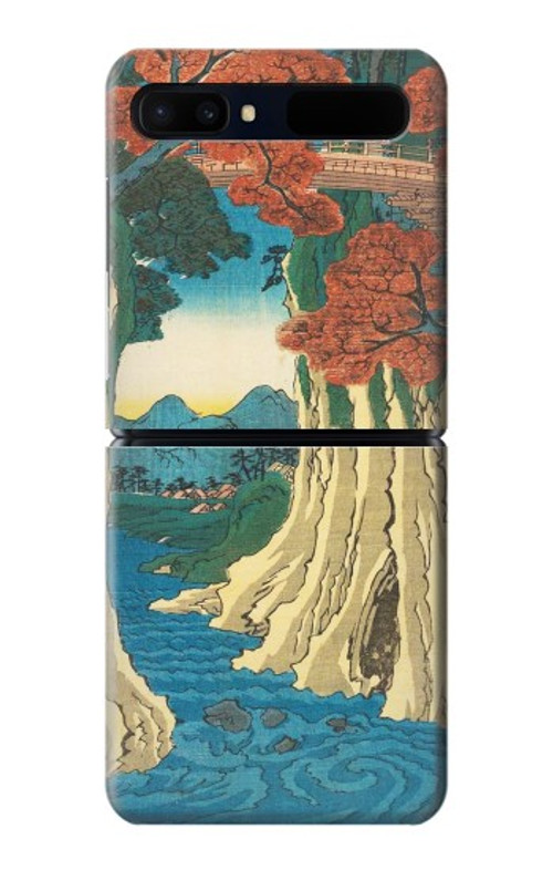 W3348 Utagawa Hiroshige The Monkey Bridge Case Cover Custodia e Flip Case per Samsung Galaxy Z Flip 5G