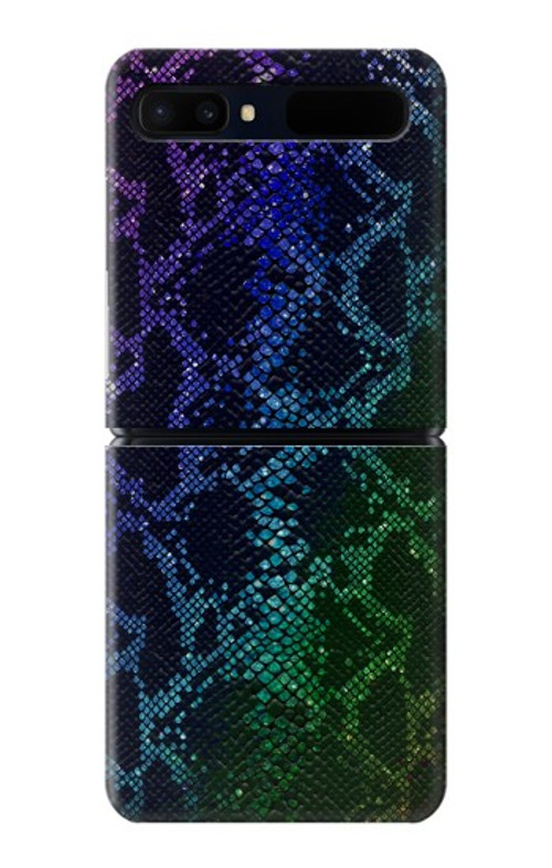 W3366 Rainbow Python Skin Graphic Print Case Cover Custodia e Flip Case per Samsung Galaxy Z Flip 5G