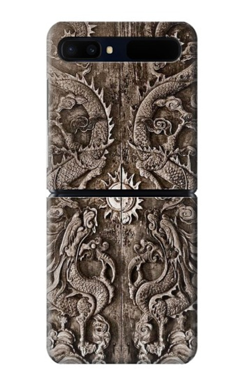W3395 Dragon Door Case Cover Custodia e Flip Case per Samsung Galaxy Z Flip 5G