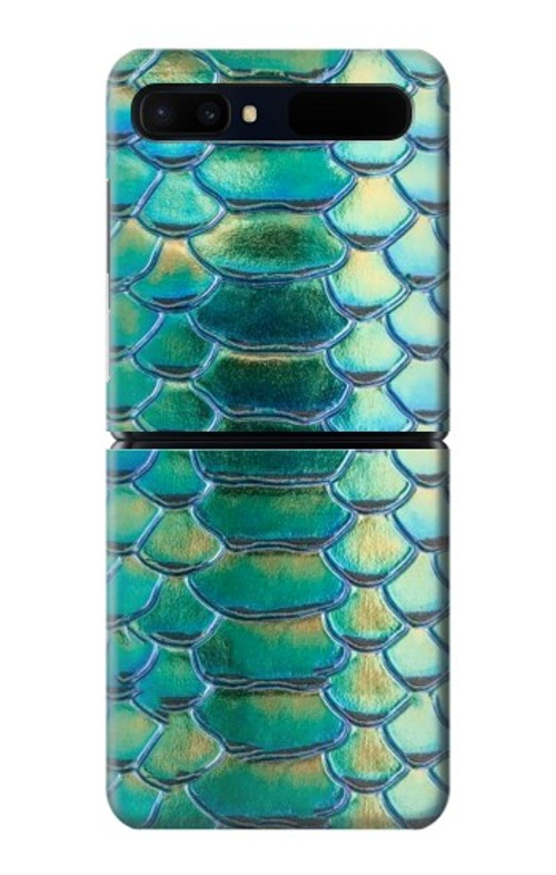 W3414 Green Snake Scale Graphic Print Case Cover Custodia e Flip Case per Samsung Galaxy Z Flip 5G