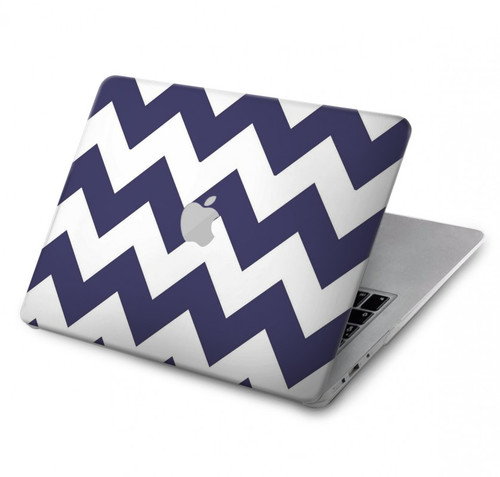 W2345 Navy Blue Shavron Zig Zag Pattern Case Cover Custodia per MacBook Pro 13″ - A1706, A1708, A1989, A2159, A2289, A2251, A2338