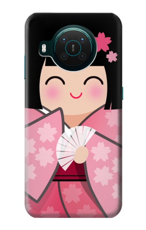W3042 Japan Girl Hina Doll Kimono Sakura Case Cover Custodia e Flip Case per Nokia X10