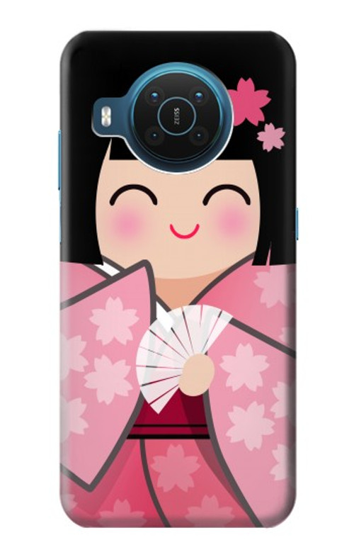 W3042 Japan Girl Hina Doll Kimono Sakura Case Cover Custodia e Flip Case per Nokia X20