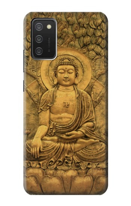 W2452 Buddha Bas Relief Art Graphic Printed Case Cover Custodia e Flip Case per Samsung Galaxy A03S