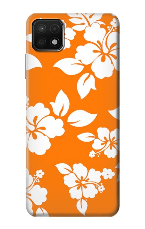W2245 Hawaiian Hibiscus Orange Pattern Case Cover Custodia e Flip Case per Samsung Galaxy A22 5G