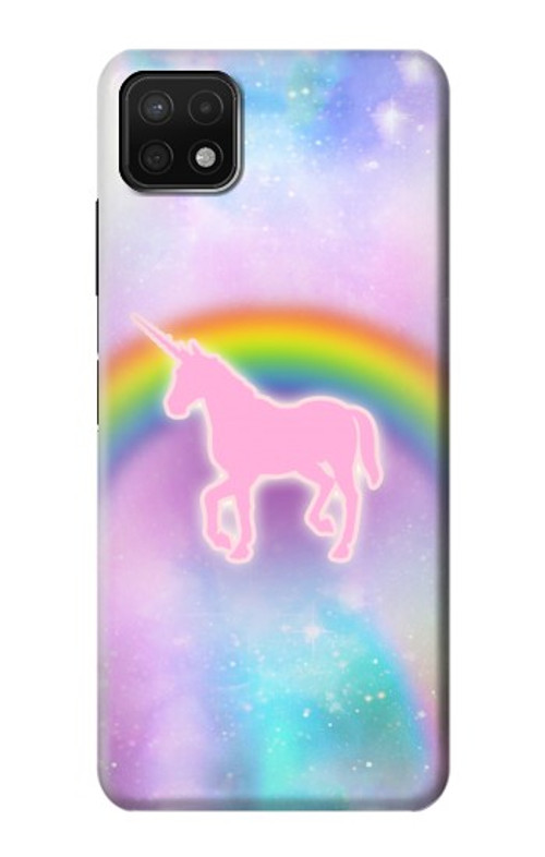 W3070 Rainbow Unicorn Pastel Sky Case Cover Custodia e Flip Case per Samsung Galaxy A22 5G