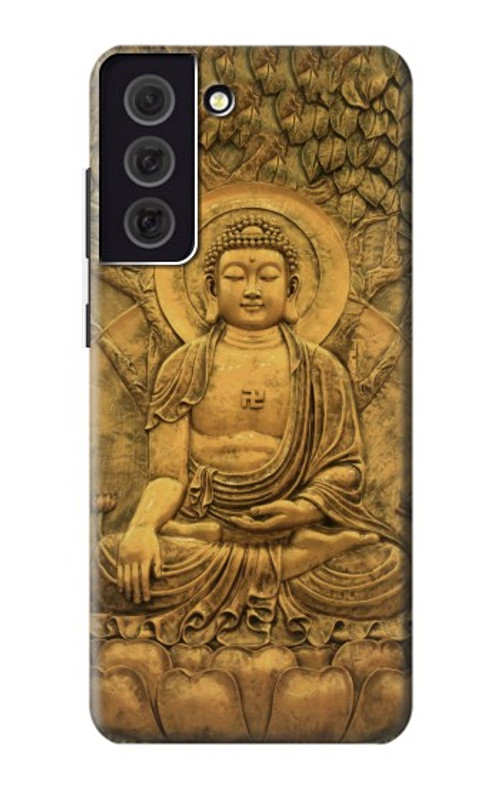 W2452 Buddha Bas Relief Art Graphic Printed Case Cover Custodia e Flip Case per Samsung Galaxy S21 FE 5G