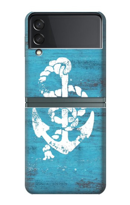W3053 Marine Anchor Blue Hard Case For Samsung Galaxy Z Flip 3 5G