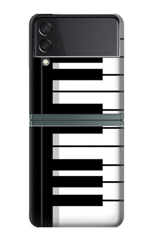 W3078 Black and White Piano Keyboard Hard Case For Samsung Galaxy Z Flip 3 5G