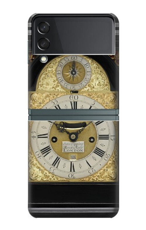 W3144 Antique Bracket Clock Hard Case For Samsung Galaxy Z Flip 3 5G