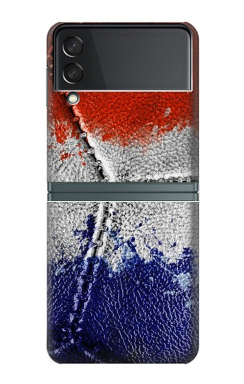 W3304 France Flag Vintage Football Graphic Hard Case For Samsung Galaxy Z Flip 3 5G