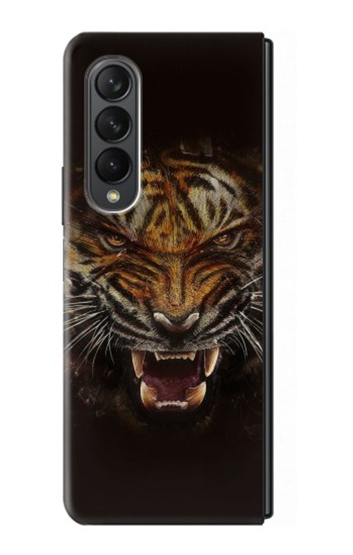 W0575 Tiger Face Hard Case For Samsung Galaxy Z Fold 3 5G