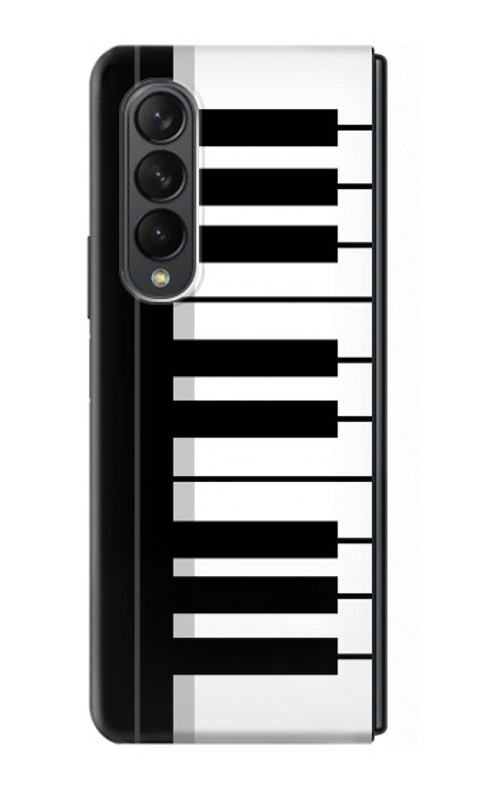 W3078 Black and White Piano Keyboard Hard Case For Samsung Galaxy Z Fold 3 5G