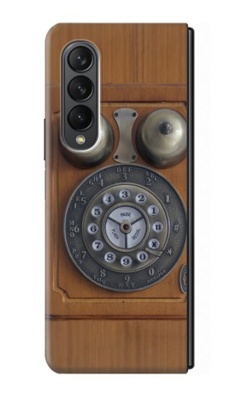 W3146 Antique Wall Retro Dial Phone Hard Case For Samsung Galaxy Z Fold 3 5G