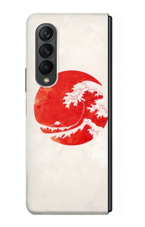 W3237 Waves Japan Flag Hard Case For Samsung Galaxy Z Fold 3 5G