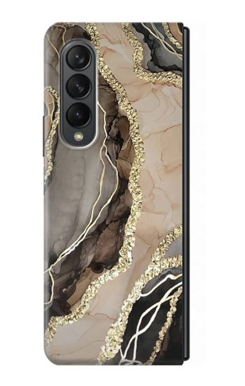 W3700 Marble Gold Graphic Printed Hard Case For Samsung Galaxy Z Fold 3 5G
