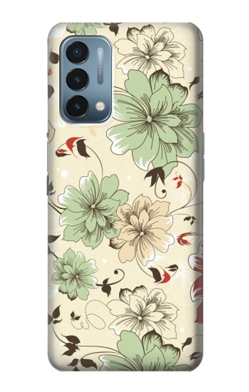 W2179 Flower Floral Vintage Art Pattern Case Cover Custodia e Flip Case per OnePlus Nord N200 5G