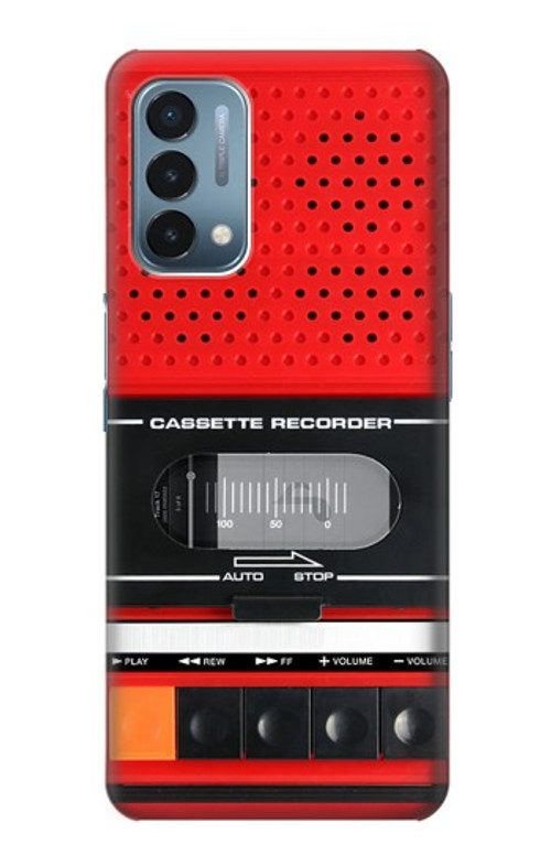 W3204 Red Cassette Recorder Graphic Case Cover Custodia e Flip Case per OnePlus Nord N200 5G