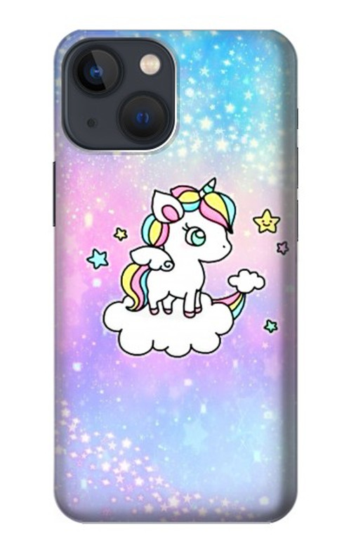 W3256 Cute Unicorn Cartoon Case Cover Custodia e Flip Case per iPhone 13 mini