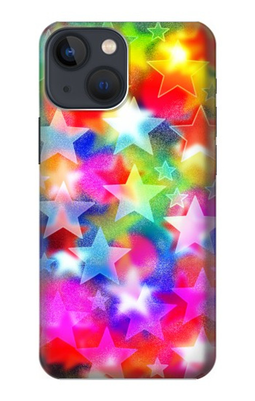 W3292 Colourful Disco Star Case Cover Custodia e Flip Case per iPhone 13 mini