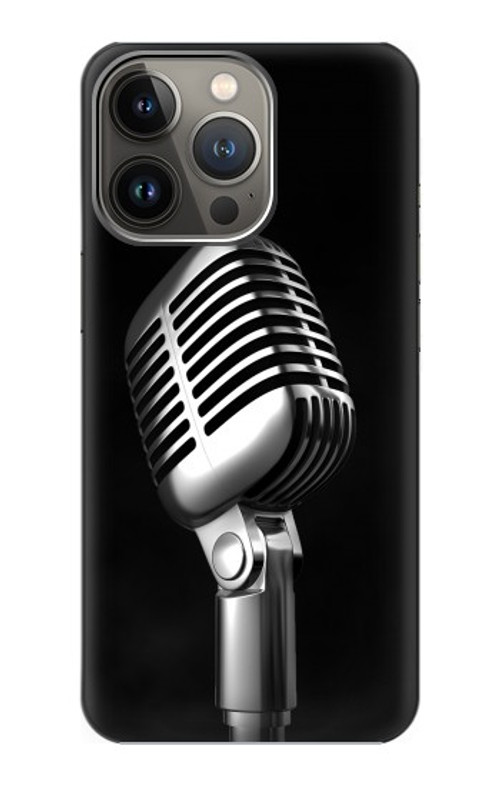 W1672 Retro Microphone Jazz Music Case Cover Custodia e Flip Case per iPhone 13 Pro Max
