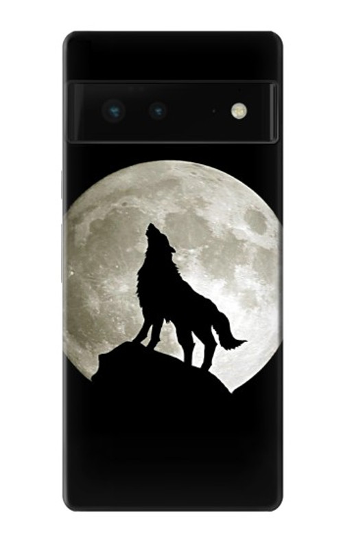 W1981 Wolf Howling at The Moon Case Cover Custodia e Flip Case per Google Pixel 6