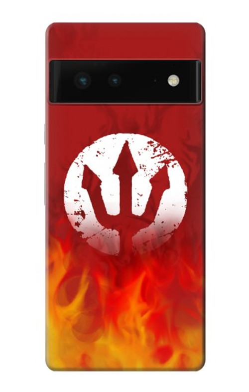 W2803 Fire Red Devil Spear Symbol Case Cover Custodia e Flip Case per Google Pixel 6