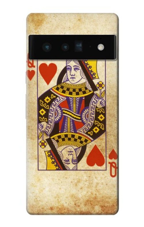 W2833 Poker Card Queen Hearts Case Cover Custodia e Flip Case per Google Pixel 6 Pro