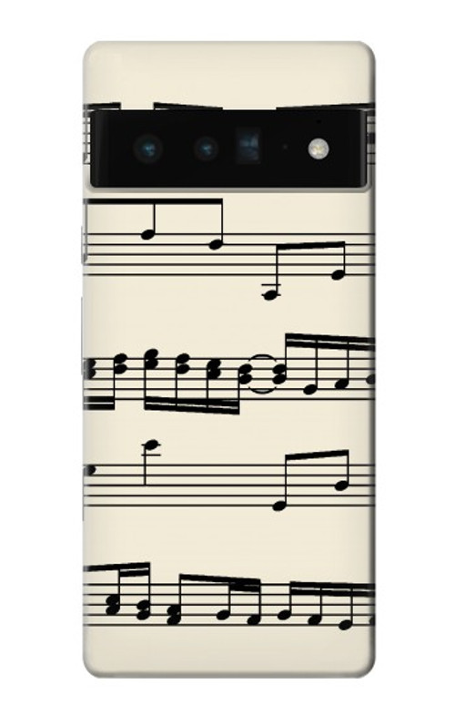 W3082 Music Sheet Case Cover Custodia e Flip Case per Google Pixel 6 Pro