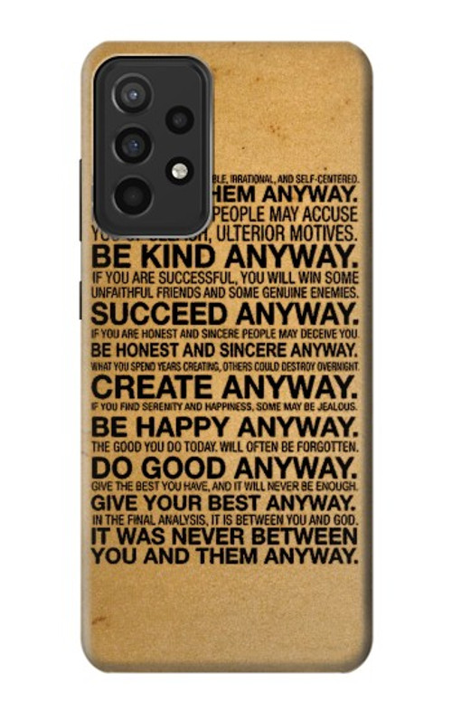 W2513 Mother Teresa Anyway Quotes Case Cover Custodia e Flip Case per Samsung Galaxy A52s 5G
