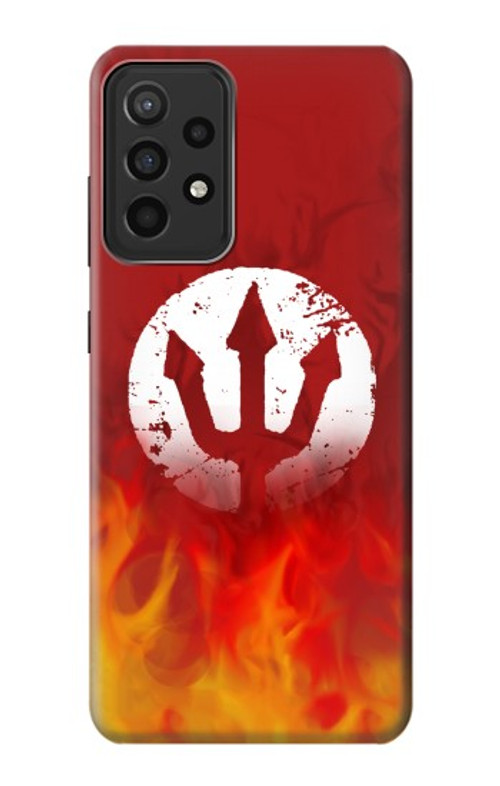 W2803 Fire Red Devil Spear Symbol Case Cover Custodia e Flip Case per Samsung Galaxy A52s 5G