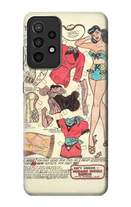 W3820 Vintage Cowgirl Fashion Paper Doll Case Cover Custodia e Flip Case per Samsung Galaxy A52s 5G