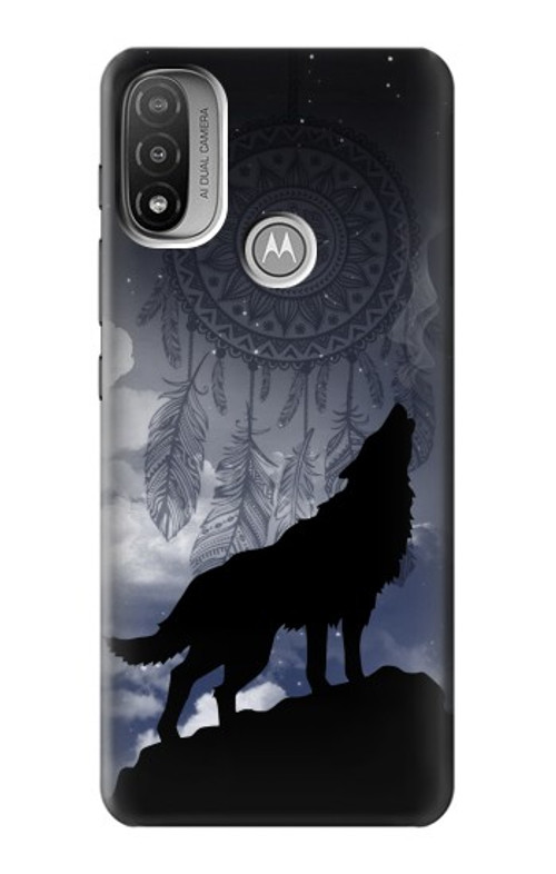 W3011 Dream Catcher Wolf Howling Case Cover Custodia e Flip Case per Motorola Moto E20,E30,E40