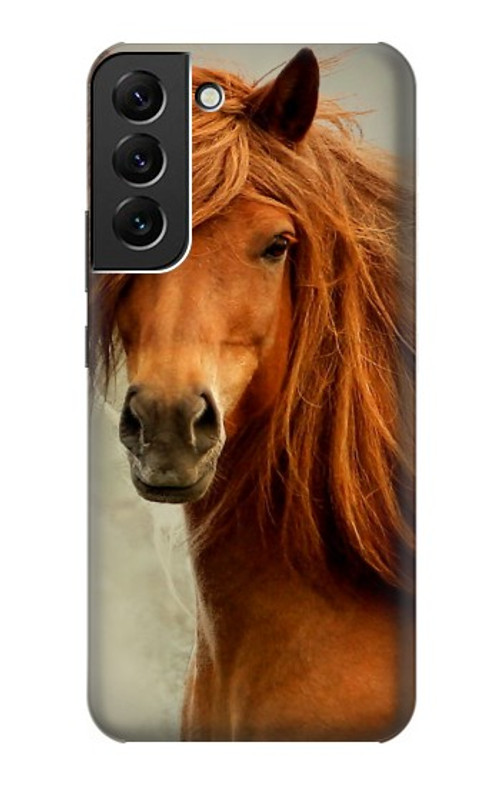 W1595 Beautiful Brown Horse Case Cover Custodia e Flip Case per Samsung Galaxy S22 Plus
