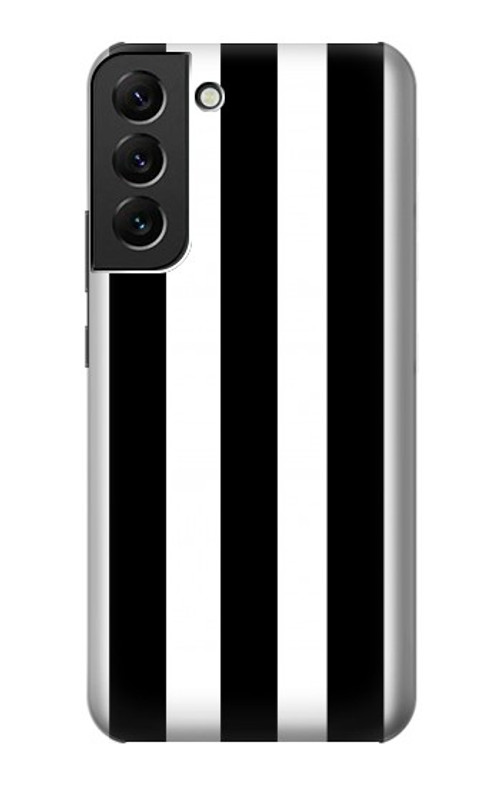 W2297 Black and White Vertical Stripes Case Cover Custodia e Flip Case per Samsung Galaxy S22 Plus