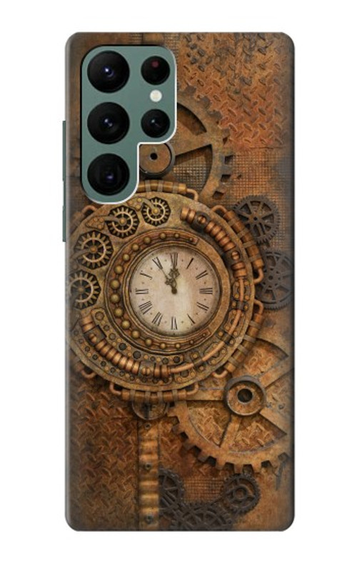 W3401 Clock Gear Steampunk Case Cover Custodia e Flip Case per Samsung Galaxy S22 Ultra