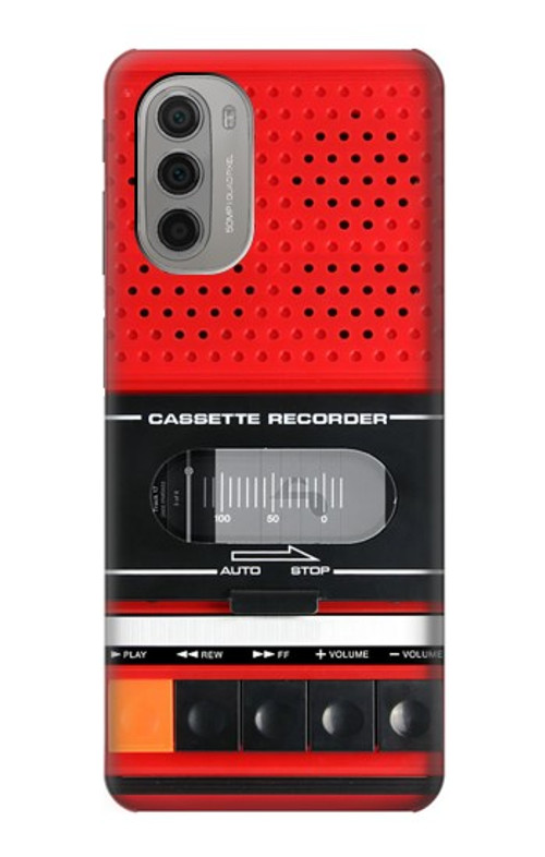 W3204 Red Cassette Recorder Graphic Case Cover Custodia e Flip Case per Motorola Moto G51 5G