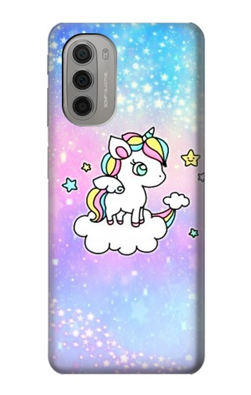 W3256 Cute Unicorn Cartoon Case Cover Custodia e Flip Case per Motorola Moto G51 5G