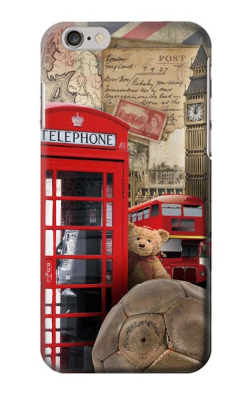 W3856 Vintage London British Case Cover Custodia e Flip Case per iPhone 6 Plus, iPhone 6s Plus