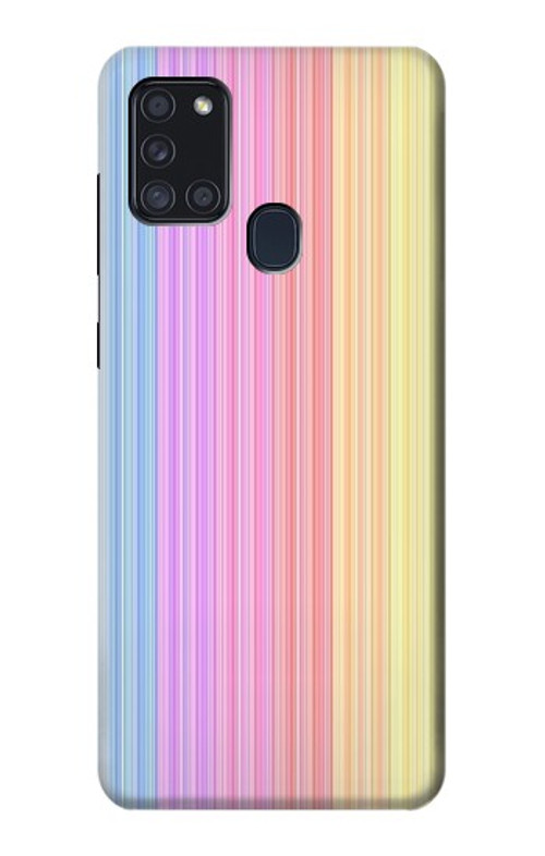 W3849 Colorful Vertical Colors Case Cover Custodia e Flip Case per Samsung Galaxy A21s